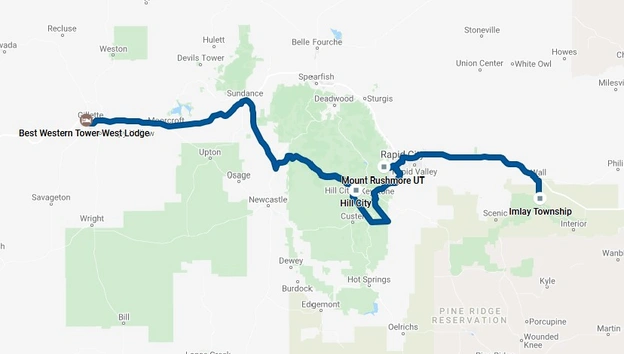 Day 9 route map