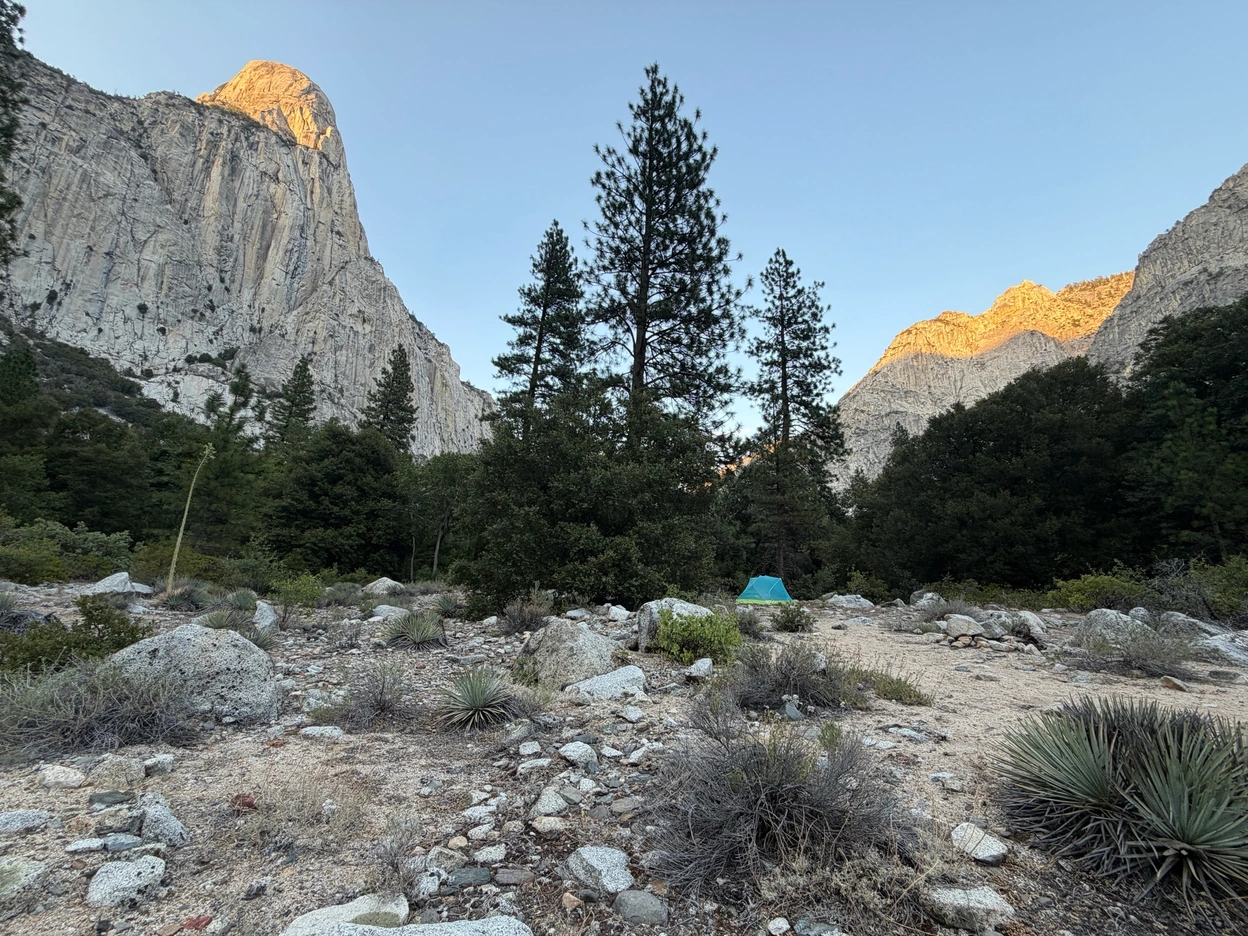 Camp at the valley floor
